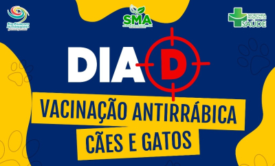 Dia D de vacinação antirrábica para cães e gatos acontece neste sábado (28)