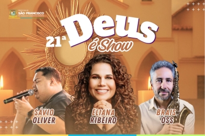 “Deus é Show” acontece neste sábado (25), na Igreja Matriz São Francisco de Paula