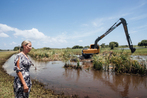 Escavadeira anfíbia do Governo do Estado começa a atuar em SFI