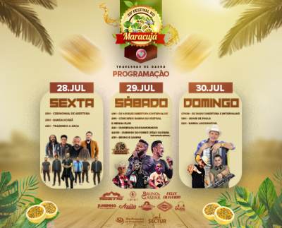 Divulgada a programação do 35º Festival do Maracujá, em Travessão de Barra