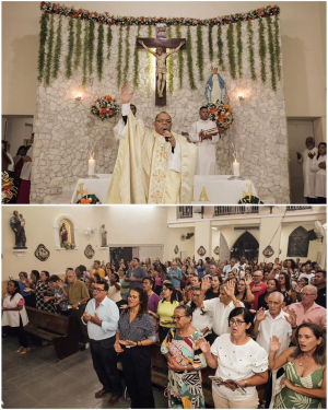 Alvorada, Santa Missa, procissão e show católico no encerramento da Festa do Padroeiro