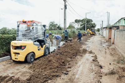 Obras nas ruas do centro de SFI seguem avançando