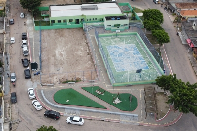Obra da Praça Marcelo Silva, em Barra do Itabapoana, a todo vapor