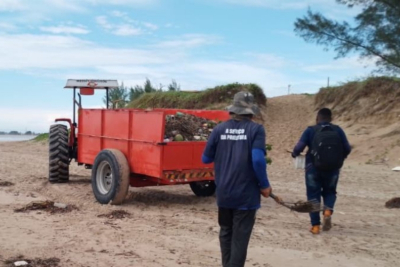 Força-tarefa da prefeitura recolhe mais de 100 toneladas de lixo no litoral de São Francisco