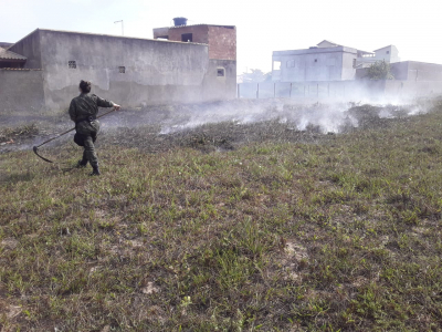 Guarda Ambiental controla queimada próxima a residências na Praia dos Sonhos