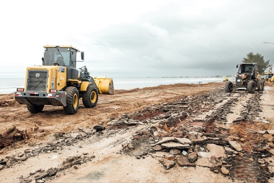 Guaxindiba ganha extensão do calçadão com obras aceleradas