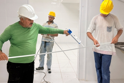 Obras nos vestiários do Ginásio Municipal estão em fase de conclusão