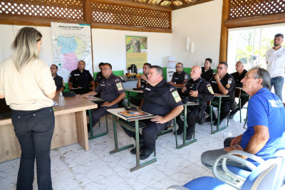 Patrulha Rural realiza treinamento com policiais; projeto já reduziu em 70% casos de furtos de animais