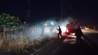 Ação conjunta controla queimada próxima a residências em Gargaú