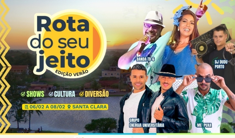 “Rota do Seu Jeito” vai levar três shows a Santa Clara neste final de semana